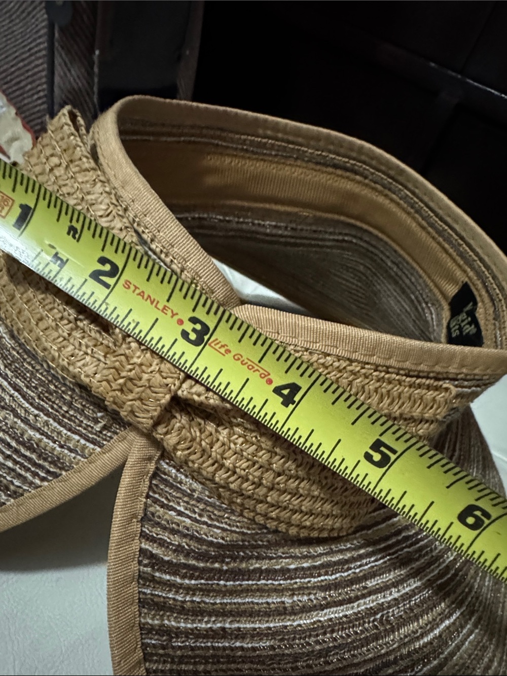 Gorgeous Magid Sun Visor-Earth Tones-Striped-Paper Material-Rear Bow Detail-EUC - Picture 14 of 14